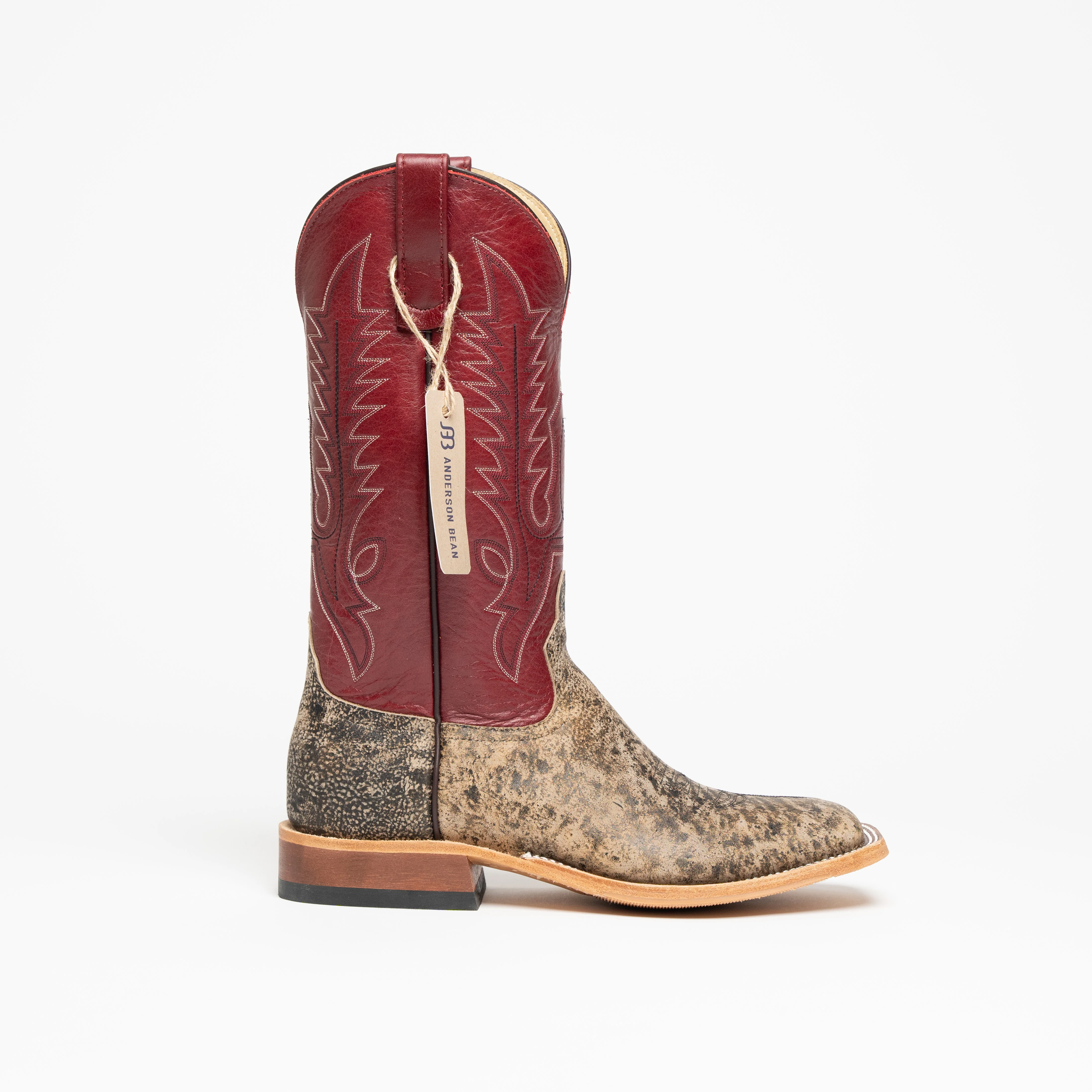 Anderson Bean Antique Giraffe Tan Square Toe Boots - Image 3