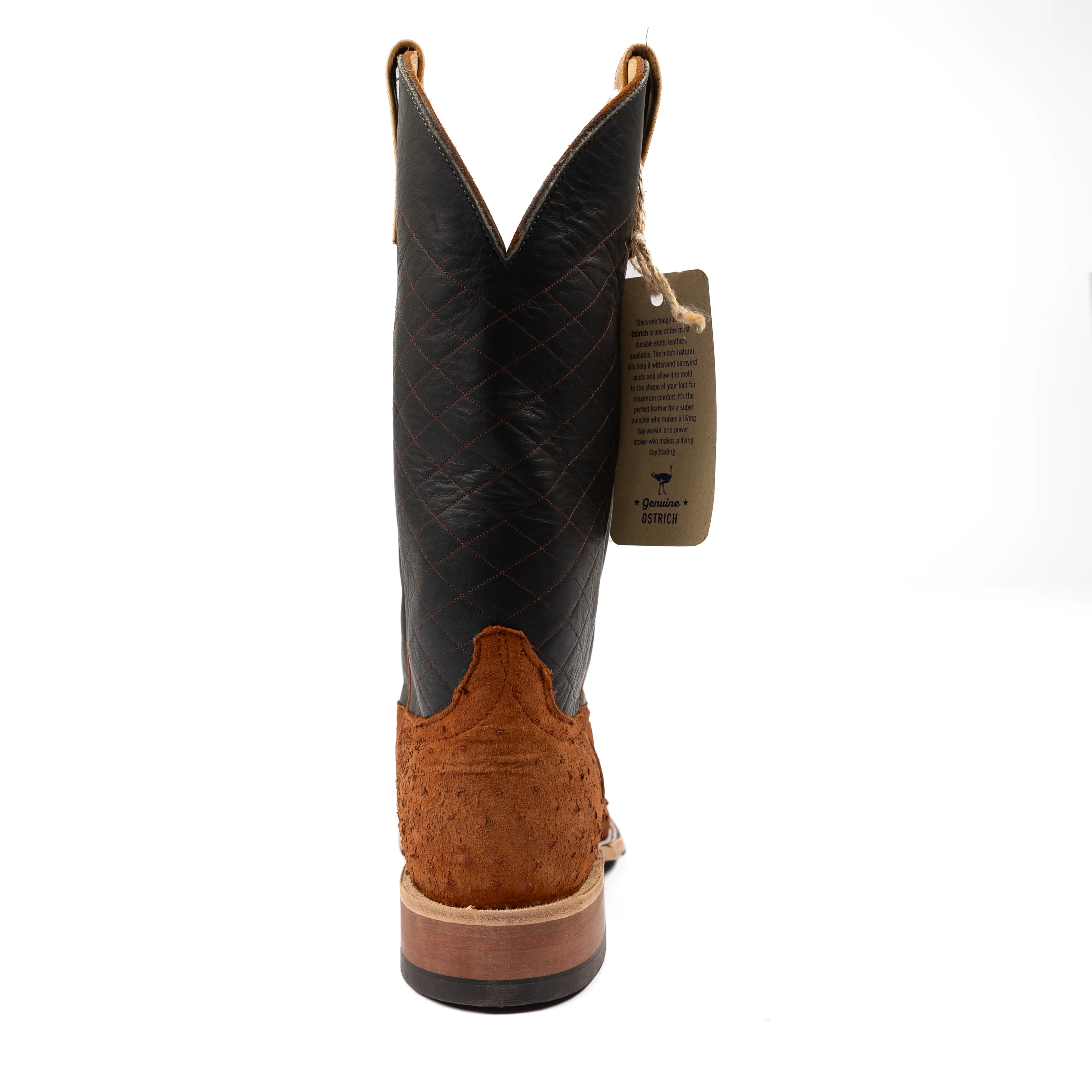 Anderson Bean Brandy Suede Ostrich Square Toe Boots - Image 4