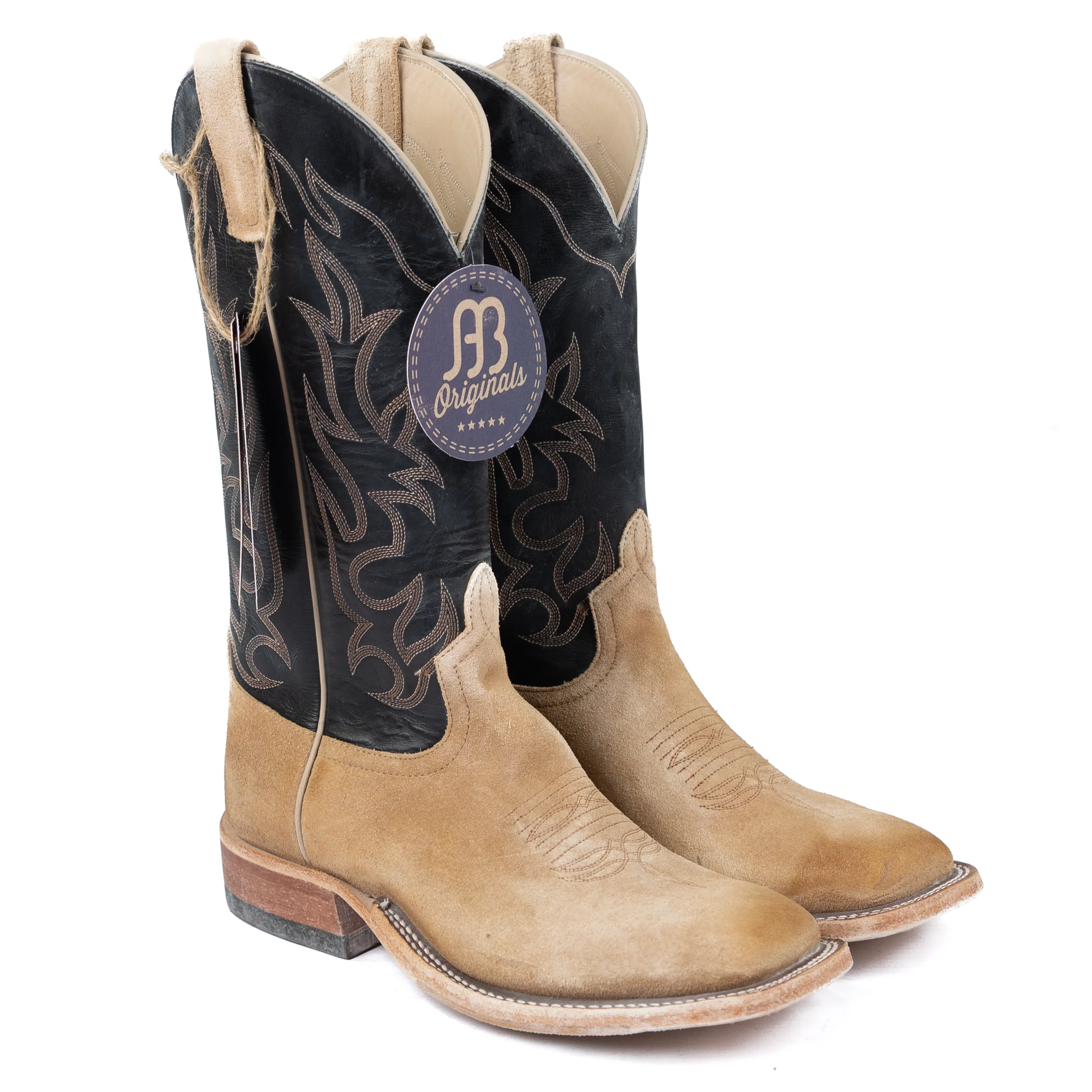 Anderson Bean Men's Burnished Tan Crazy Horse Roughout Square Toe Boots - Image 2