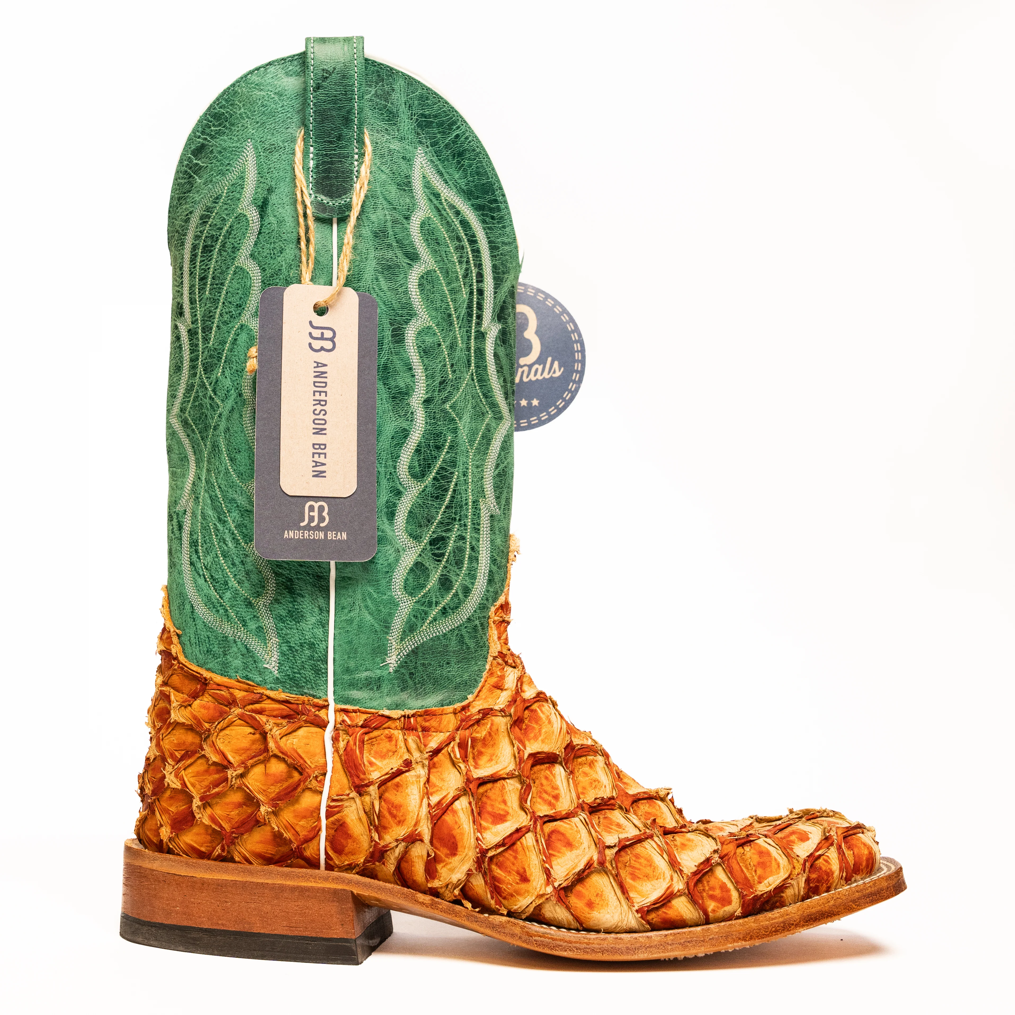 Anderson Bean Cognac Matte Big Bass Square Toe Boots - Image 3