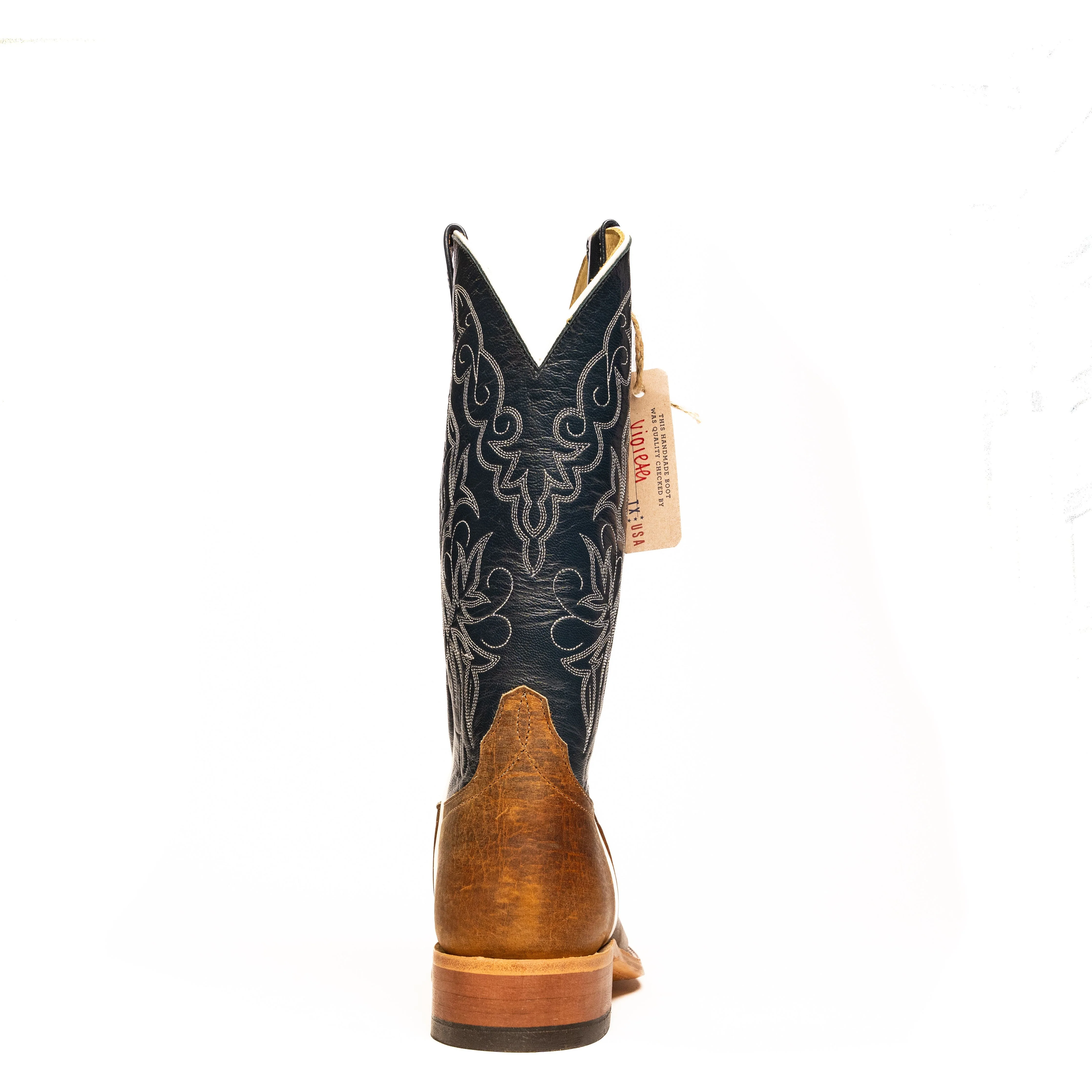 Anderson Bean Men's Distressed American Bison Brown Square Toe Boots S1107 - Image 4