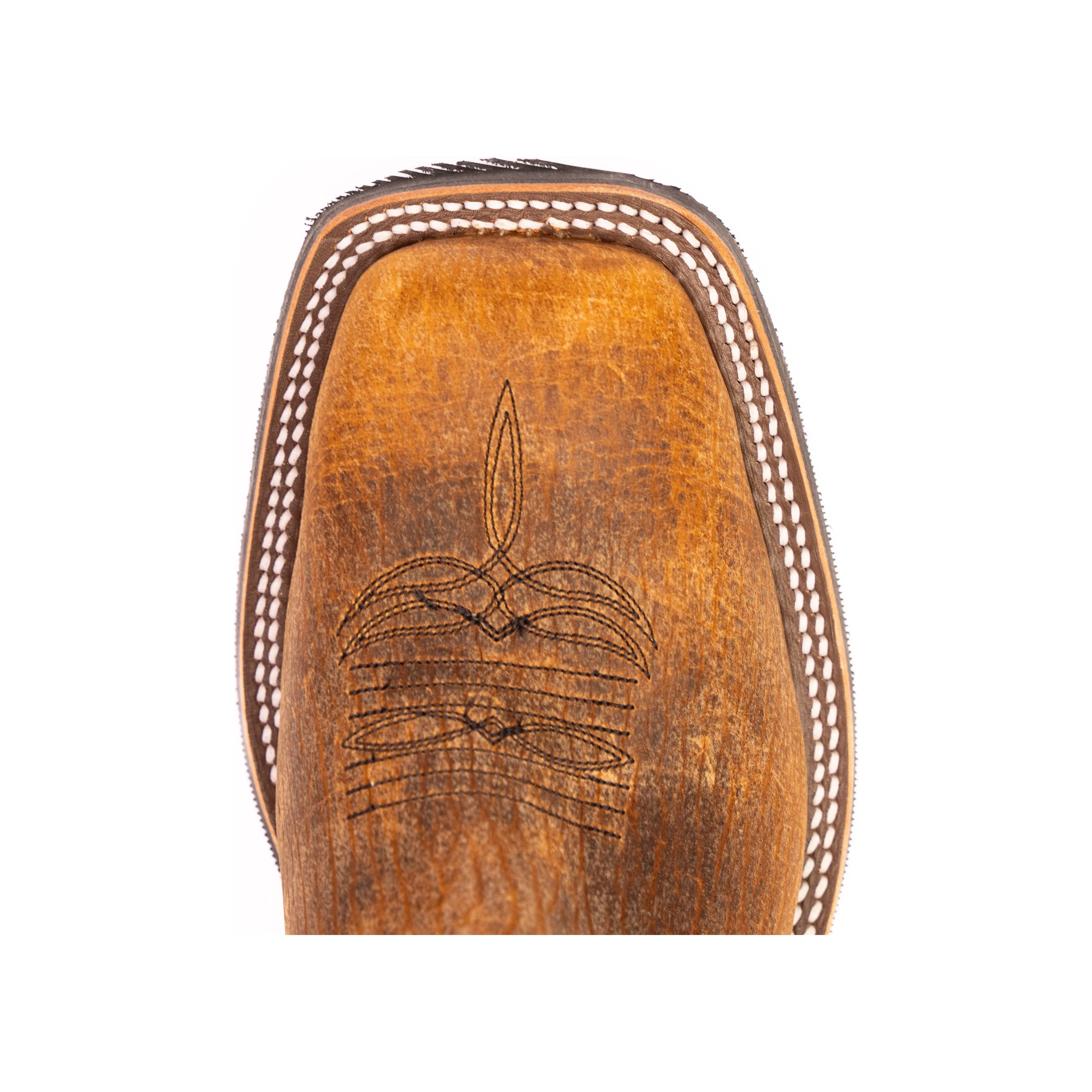 Anderson Bean Brown Distressed Bison Square Toe Boots - Image 5