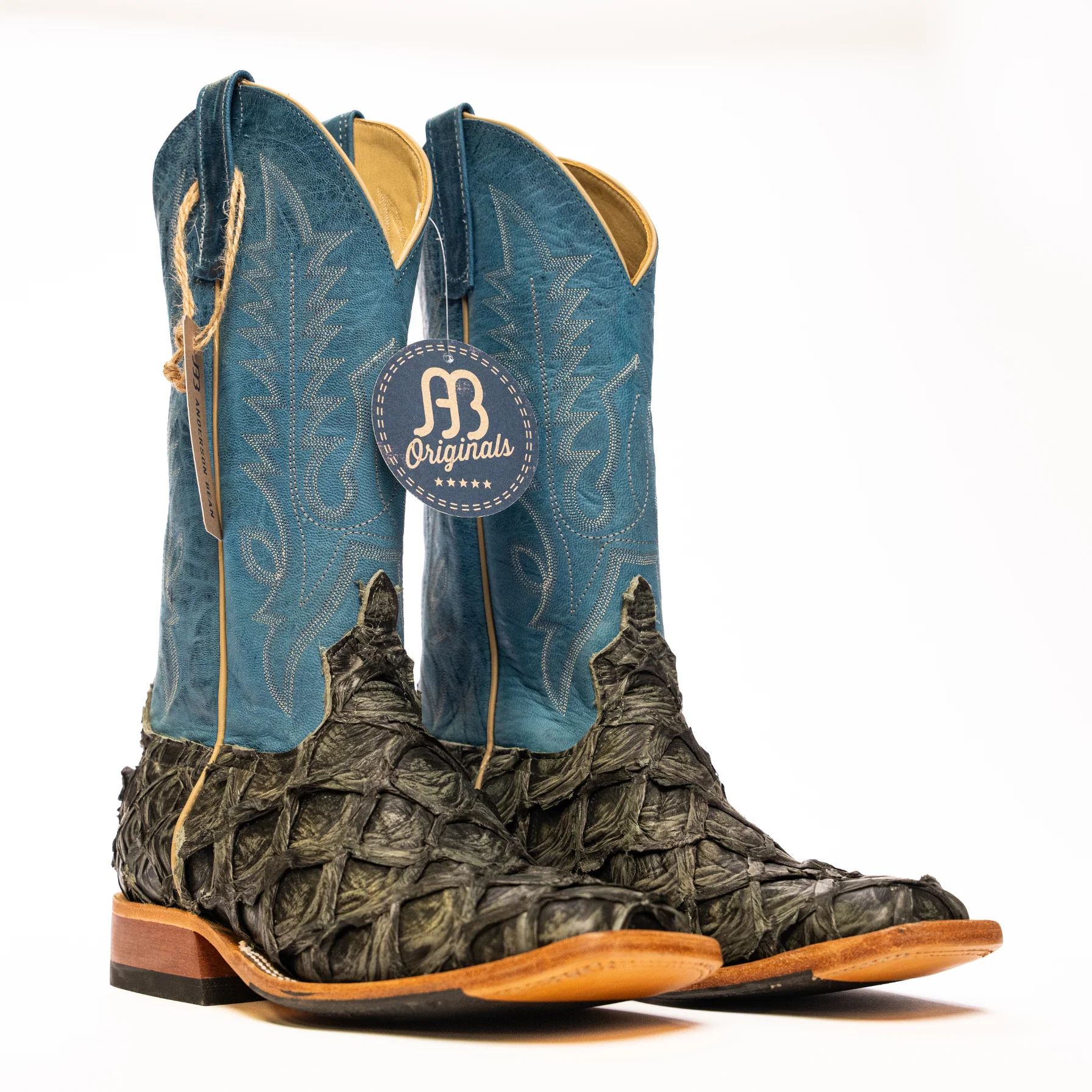 Anderson Bean Gray Big Bass Square Toe Boots - Image 2