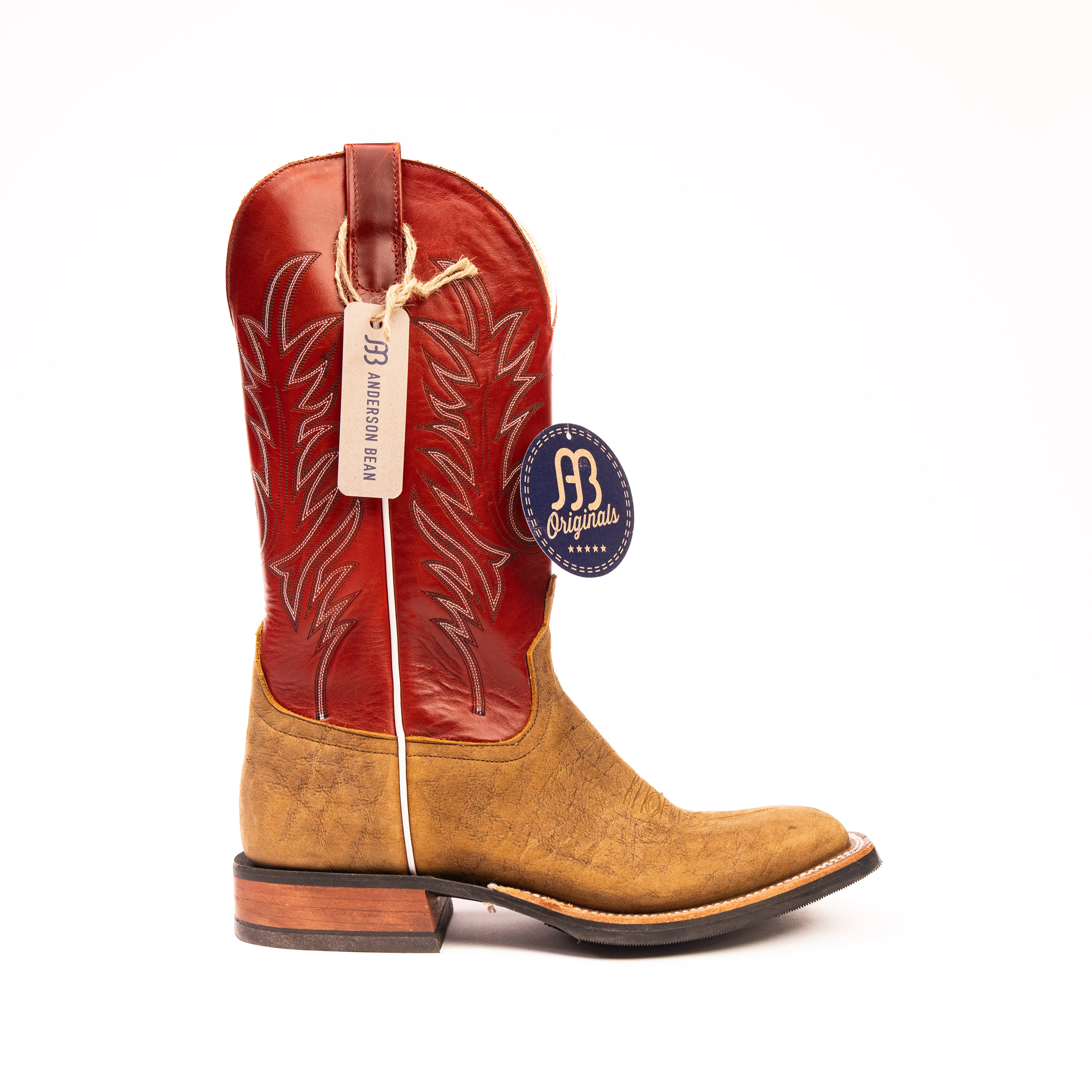 Anderson Bean Natural Brahma Bison Square Toe Boots - Image 3