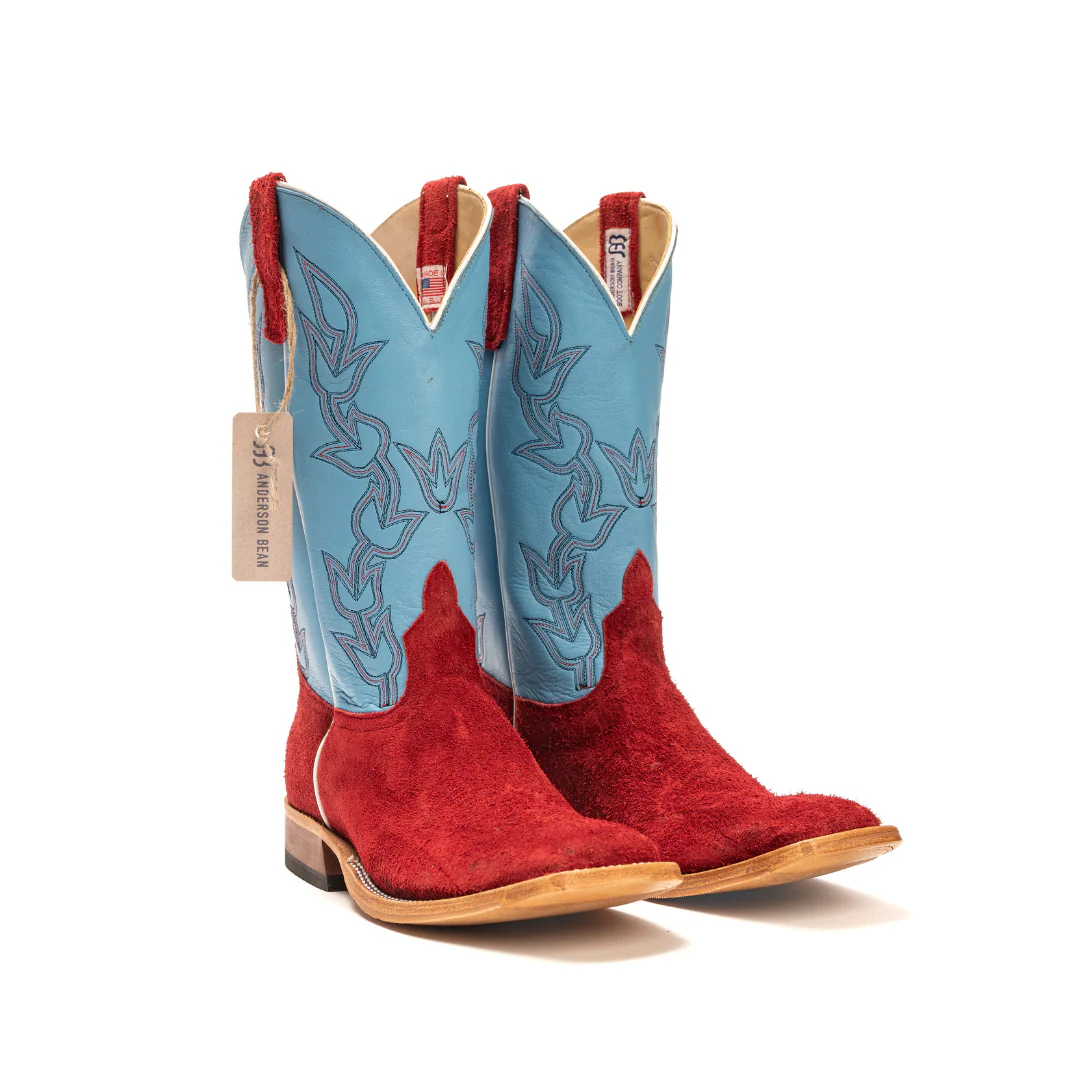Anderson Bean Red Berry Roughout Square Toe Boots - Image 2