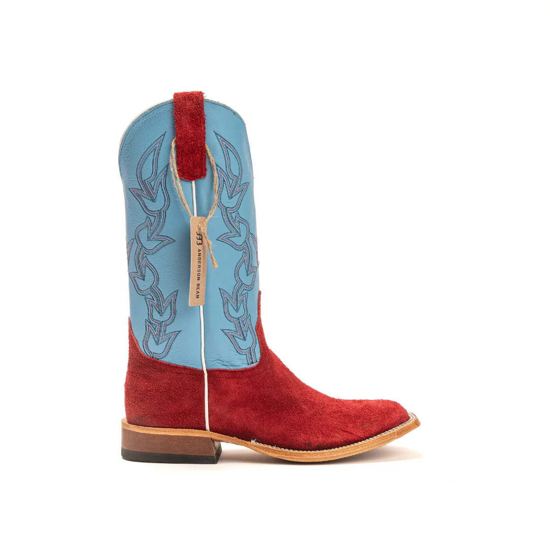 Anderson Bean Red Berry Roughout Square Toe Boots - Image 3