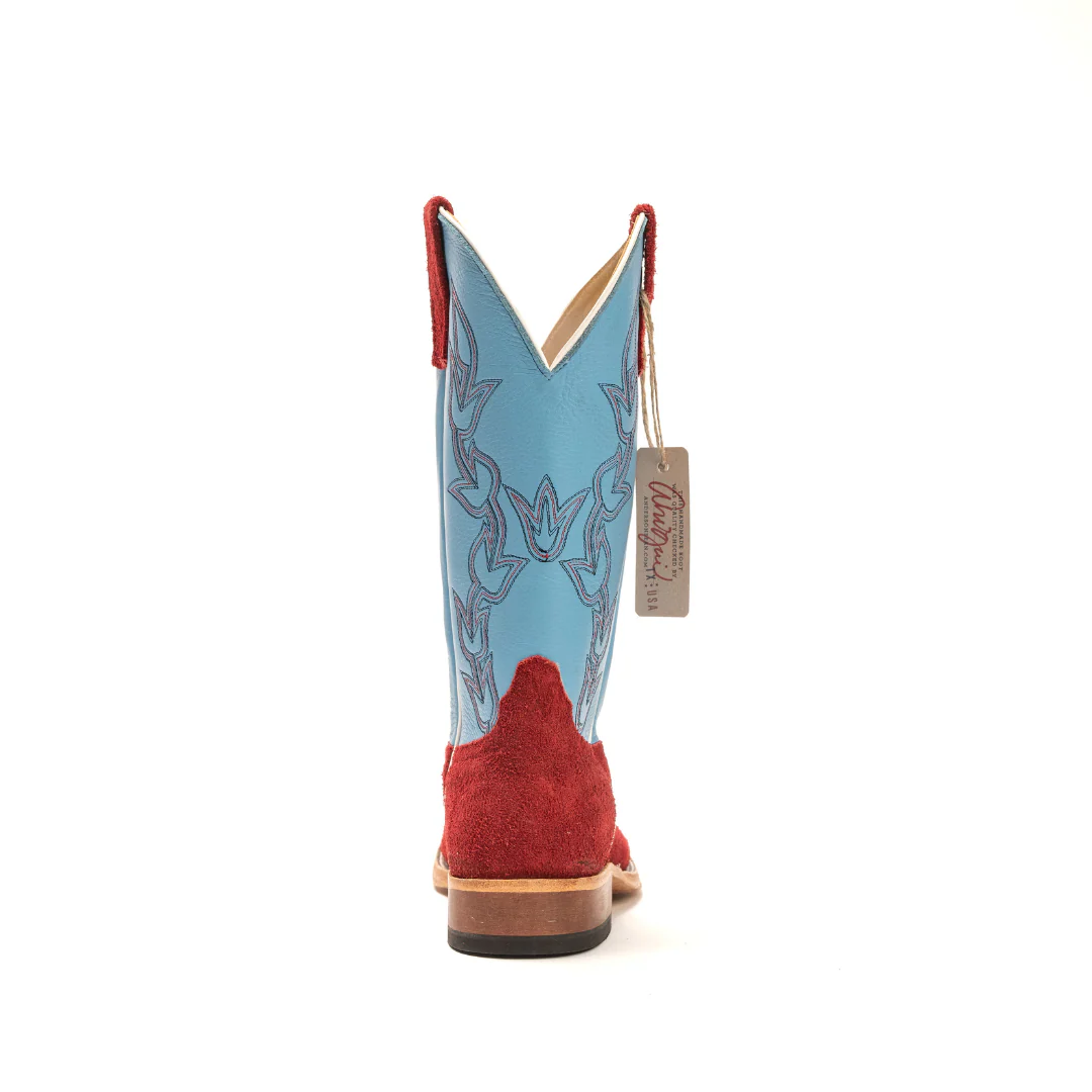 Anderson Bean Red Berry Roughout Square Toe Boots - Image 4