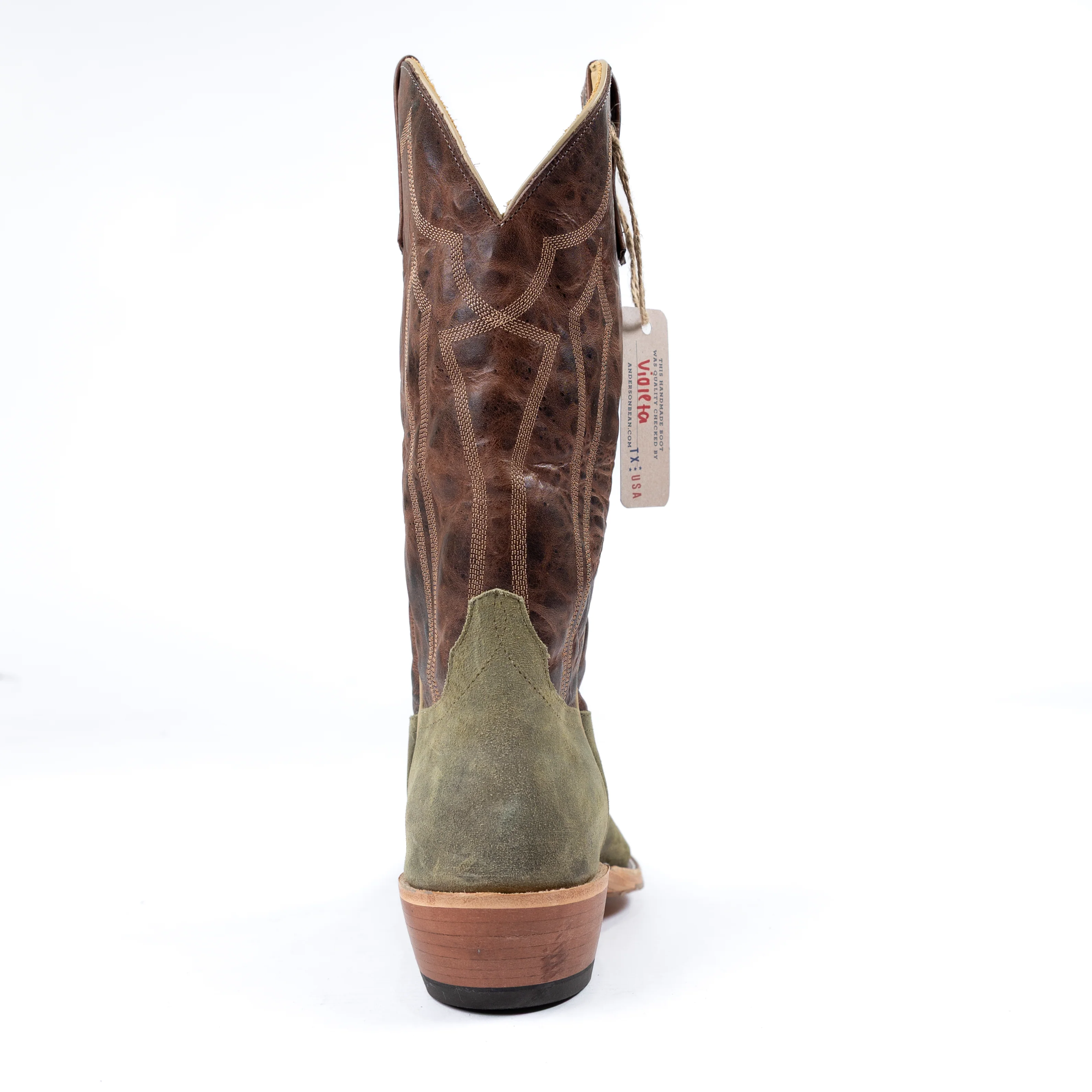 Anderson Bean Sage Waxy Kudu Cutter Toe Boots - Image 4