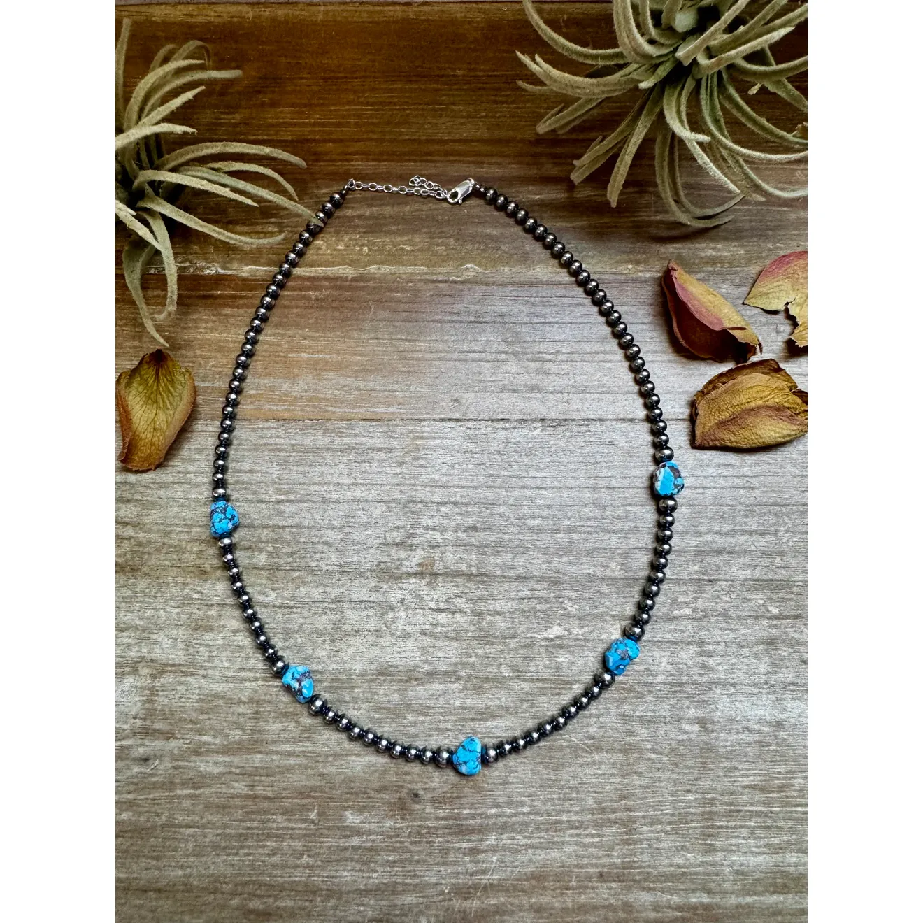 Bijoux Fab Golden Hill Turquoise & Sterling Silver Pearl Necklace
