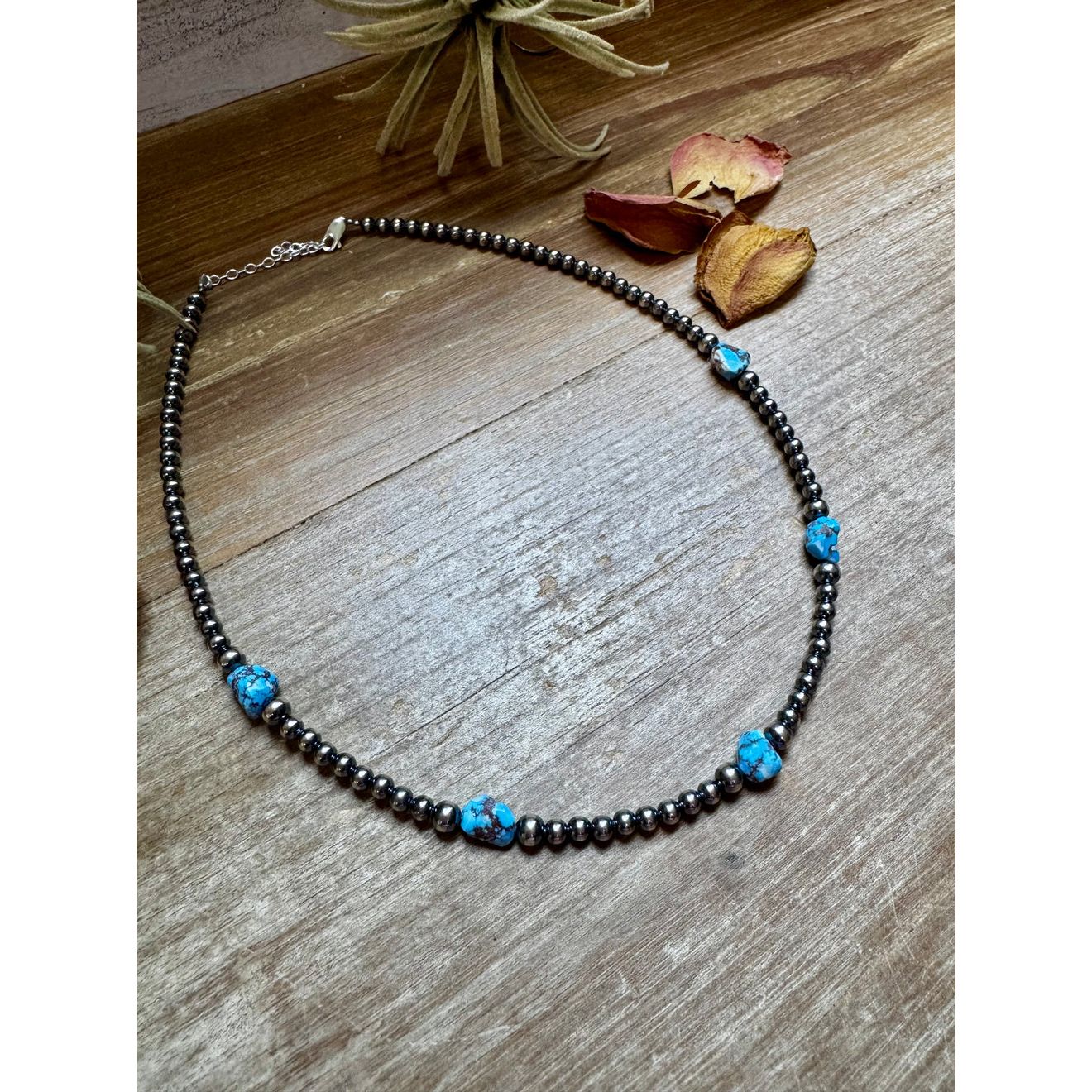 Bijoux Fab Golden Hill Turquoise & Sterling Silver Pearl Necklace - Image 2