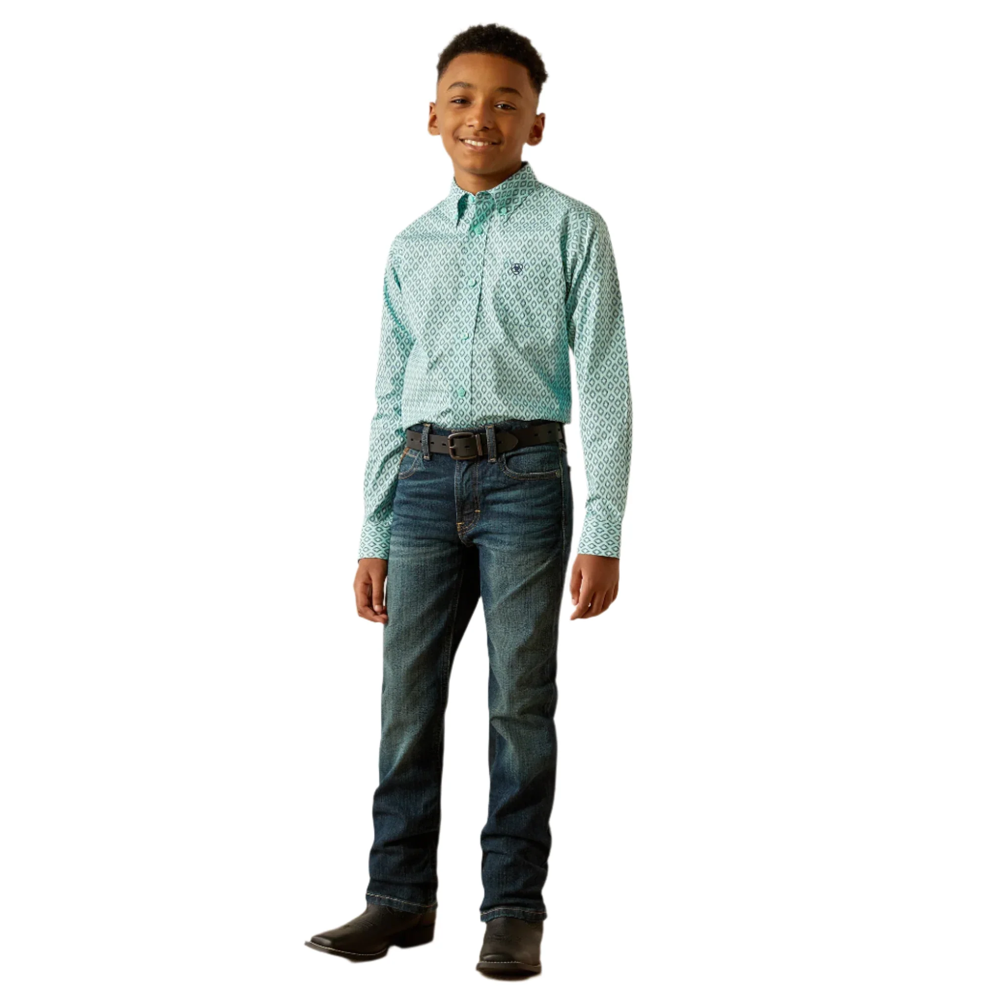 Boy's Ariat Canyon Long Sleeve Mint 10054785 - Image 3
