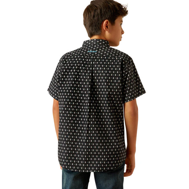 Boy's Ariat Steele Classic Fit Black Print 10058699 - Image 4