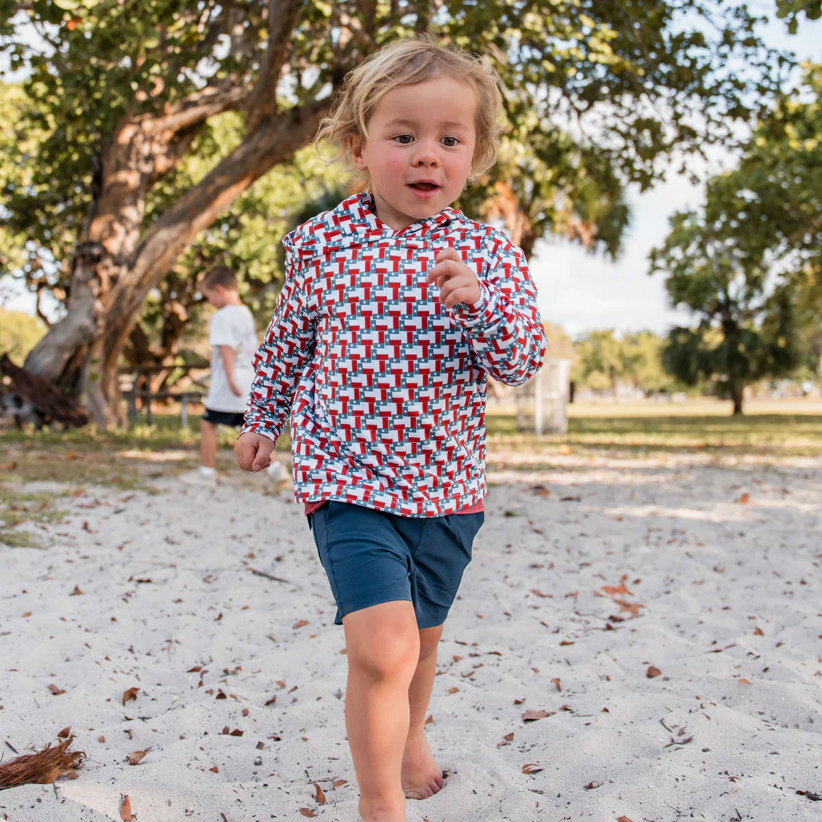 Boy's Burlebo Athletic Short - Heather Navy - American Flag Liner Y-AS-HN-AFP - Image 3