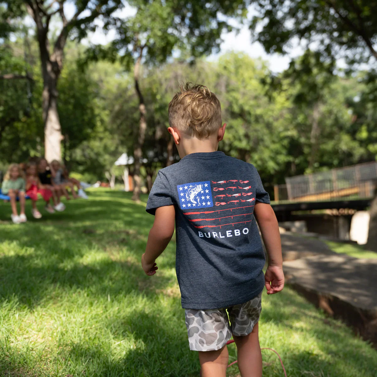 Boy's Burlebo Heather Navy Fishing USA Short Sleeve T-shirt Y-SST-FUSA-NVY - Image 5