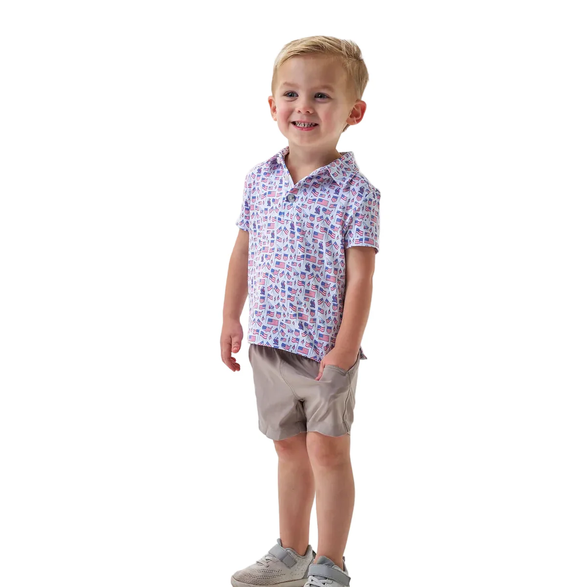 Boy's Burlebo Old Glory Performance Polo Y-PP-OLDG - Image 2