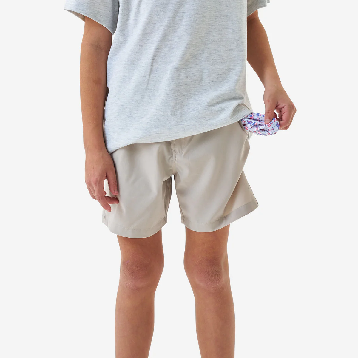 Boy's Burlebo Old Glory Pocket Light Khaki Everyday Shorts Y-ES-LK-OLDG - Image 3