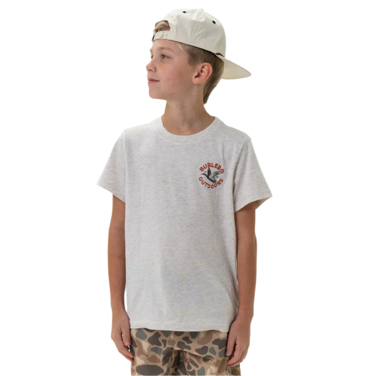 Boy's Burlebo Old School Duck Hunt - Heather Oatmeal Shirt Y-OSDK-SS-OAT - Image 3