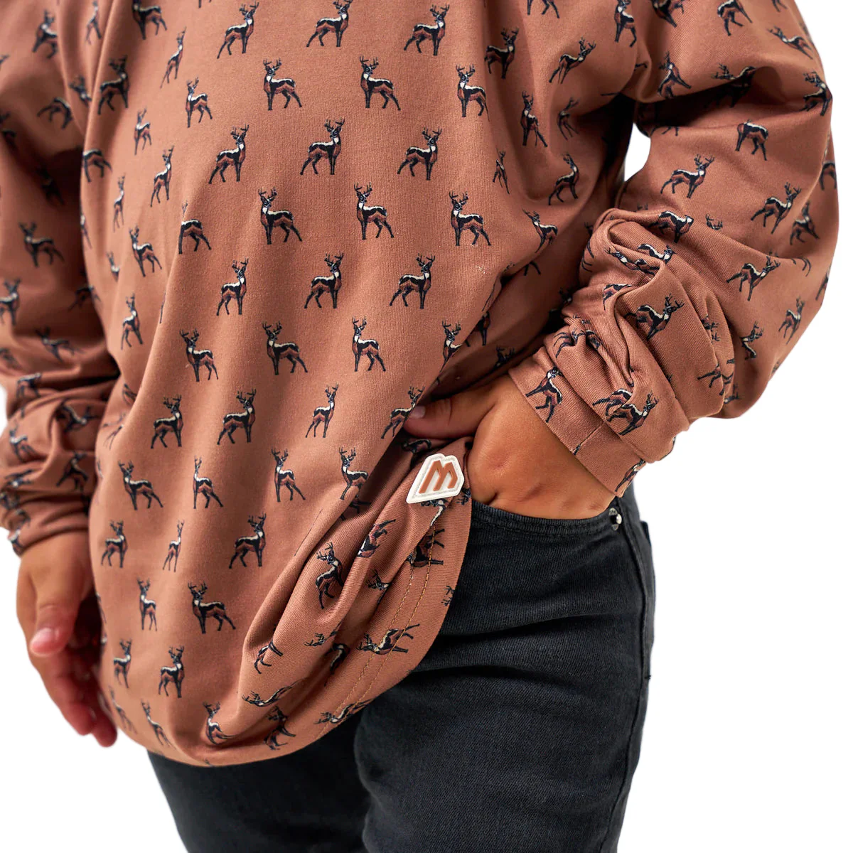 Boy's Burlebo Performance Hoodie Whitetail Deer Brown Y-PH-WTD-B - Image 3