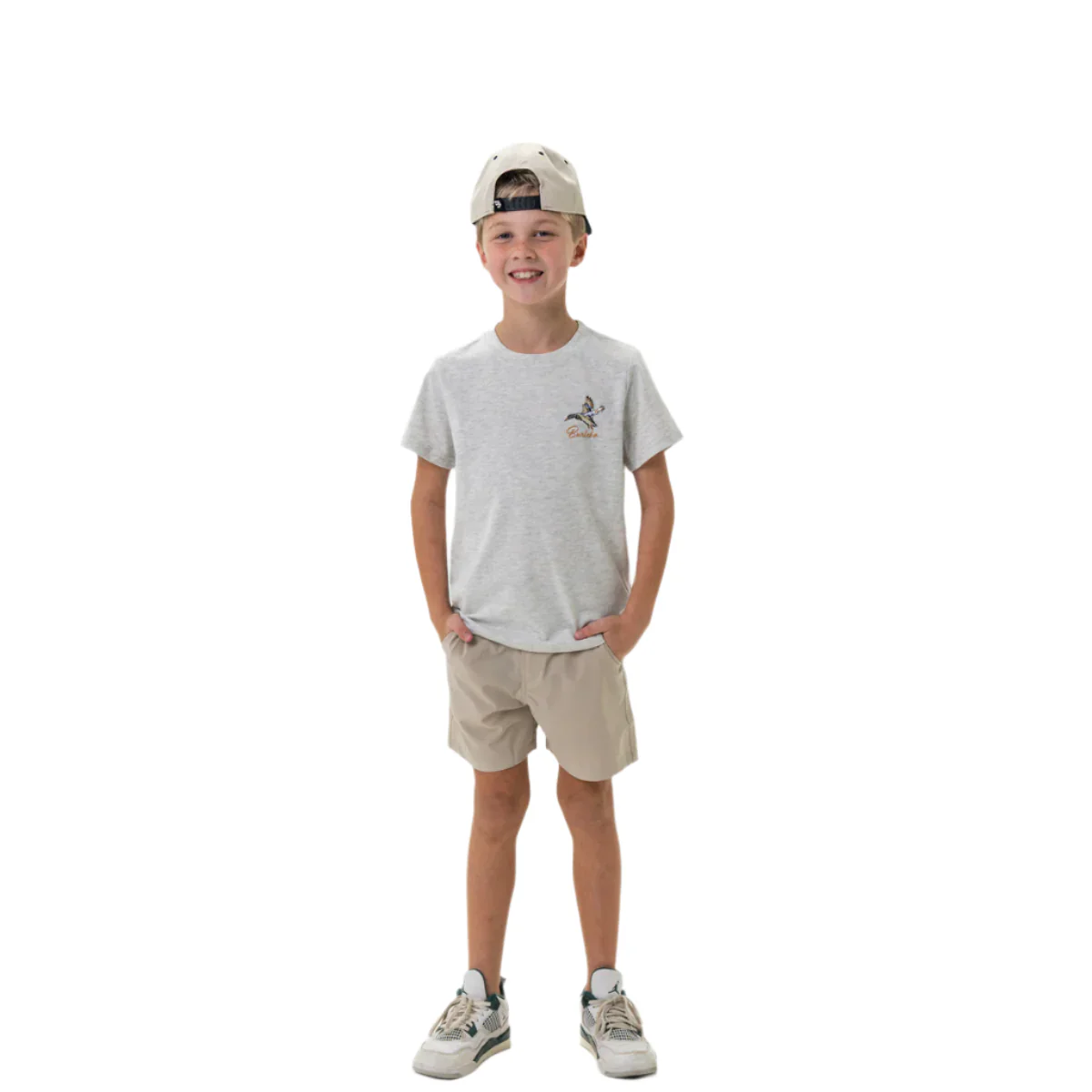 Boy's Burlebo Pintail Triangle Duck - Heather Ash Grey Shirt Y-PTRI-SS-AG - Image 3