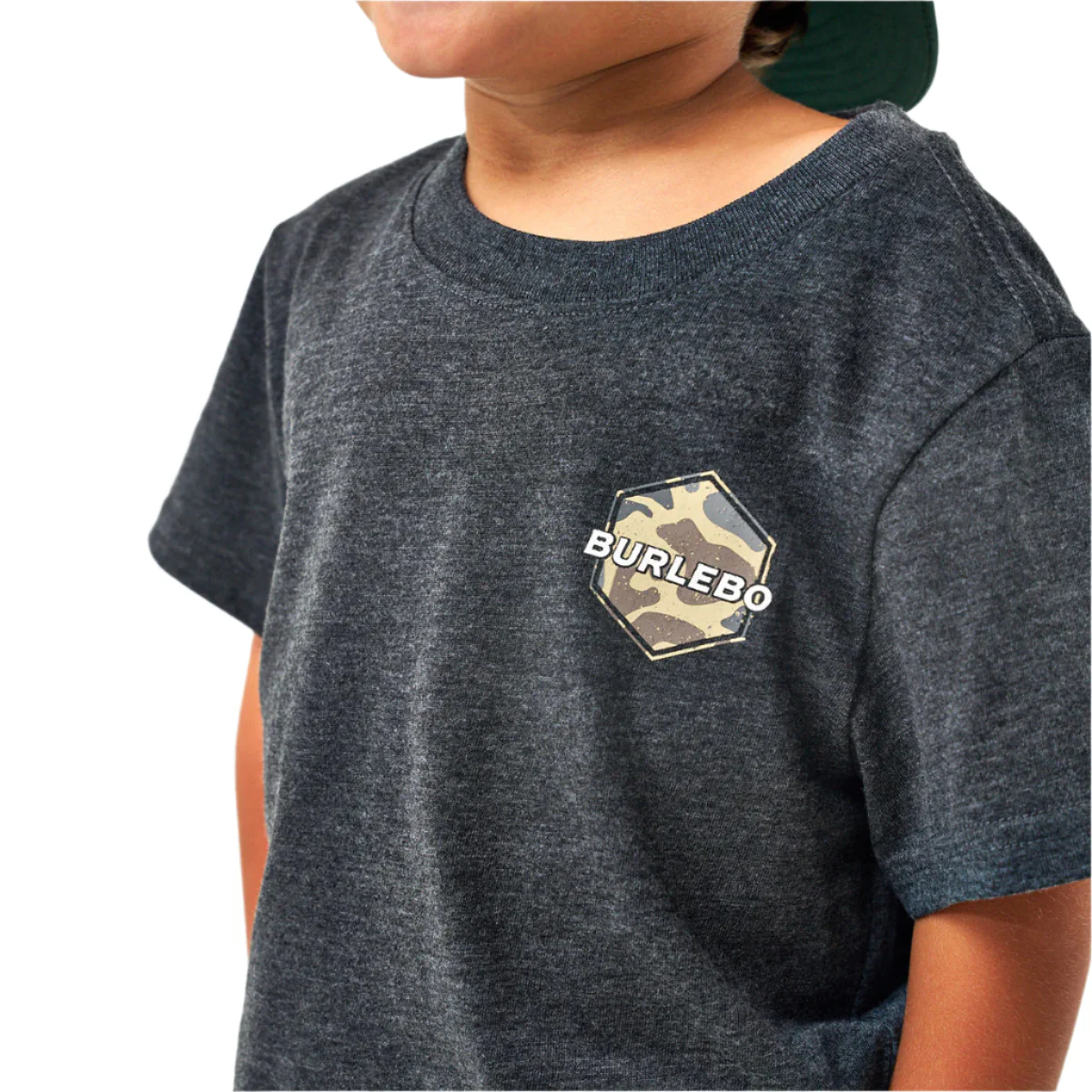 Boy's Burlebo Short Sleeve "Rad Dude" Deer Camo Heather Black Y-SST-DUDDC-HB - Image 3