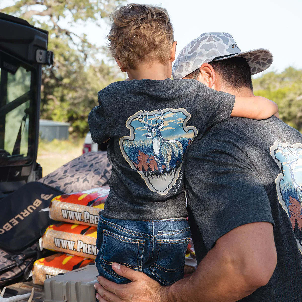 Boy's Burlebo Short Sleeve Tee Whitetail Season Heather Black Y-SST-WTSZN-HB - Image 3