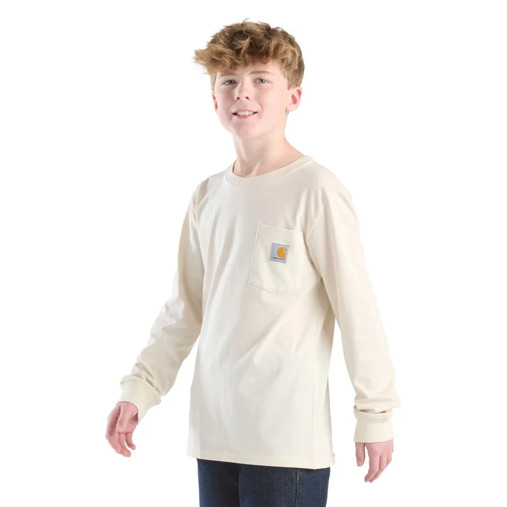 Boy's Carhartt Long Sleeve Dog Pocket T-shirt CA6760-CA35 - Image 3