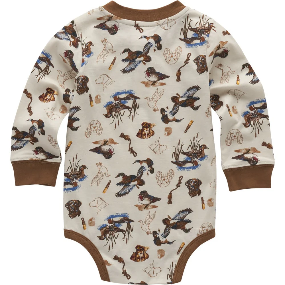 Boy's Carhartt Long Sleeve Printed Henley Bodysuit CA6726-CA35 - Image 2