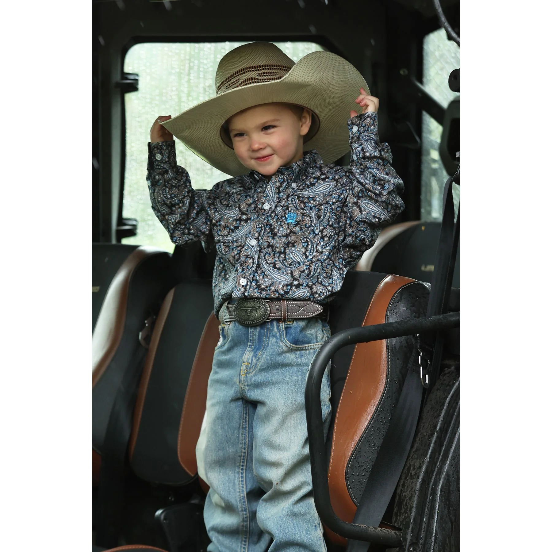 Boy's Cinch Toddler Long Sleeve Paisley Print Button-Down Shirt MTW7061416