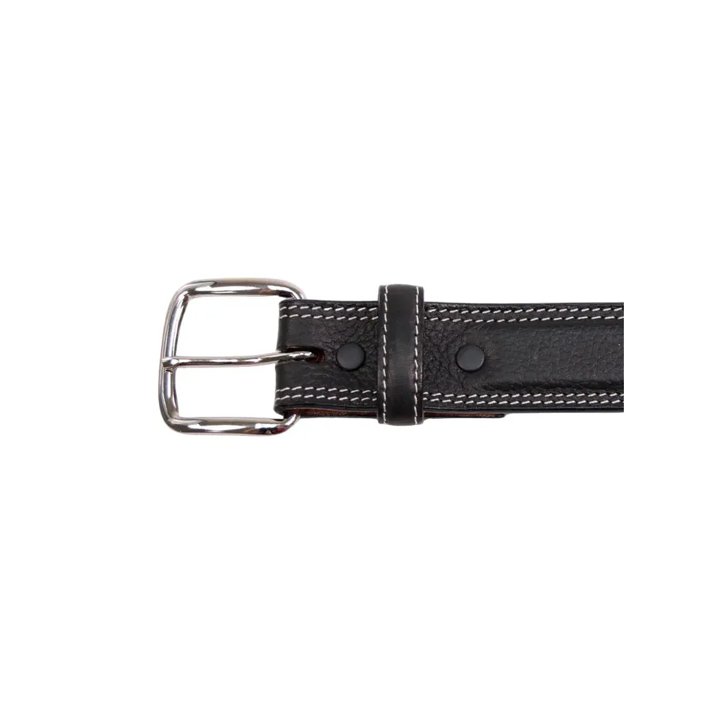 Boy's Cowboy Chrome Black Rawhide Remuda Belt 881 - Image 2