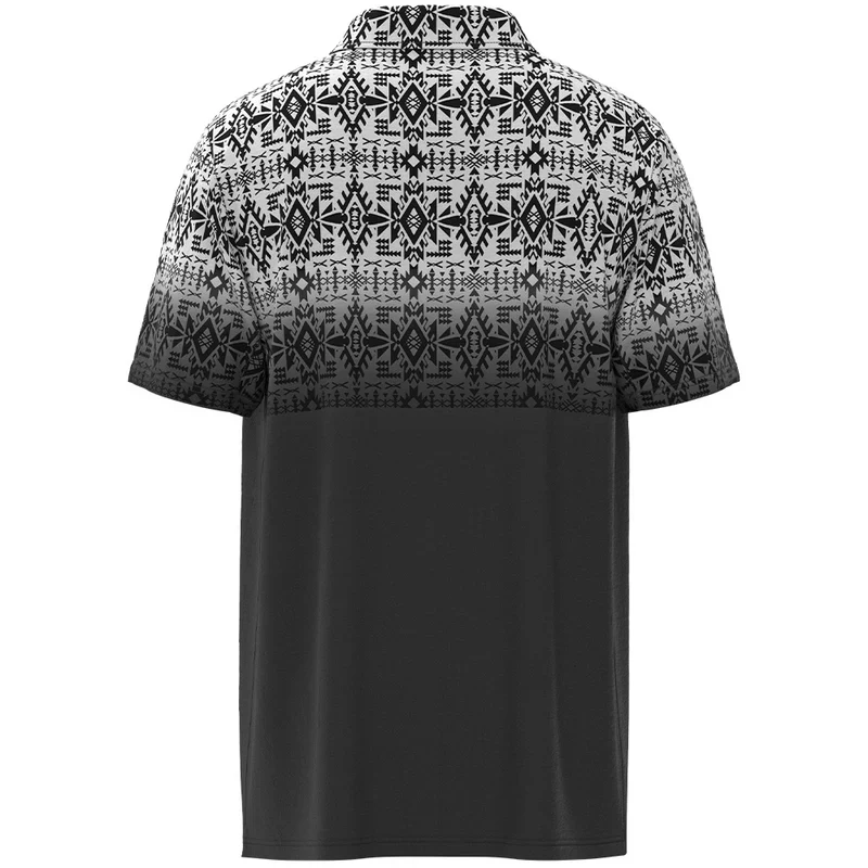 Boy's Hooey "The Weekender" Grey with Black and White Aztec Polo HP034AZGY-Y - Image 2