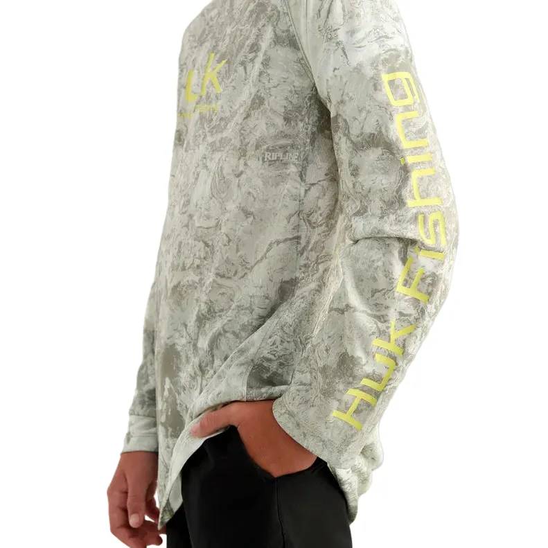 Boy's Huk Mossy Oak Seagrass Pursuit Performance Crew Shirt H7120103-383 - Image 4