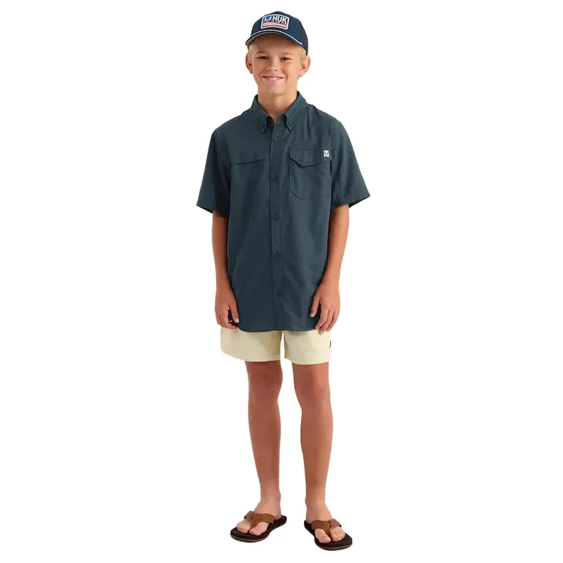 Boy's Huk Sea Storm Tide Point Short Sleeve Button Down Shirt H7150002-408 - Image 3