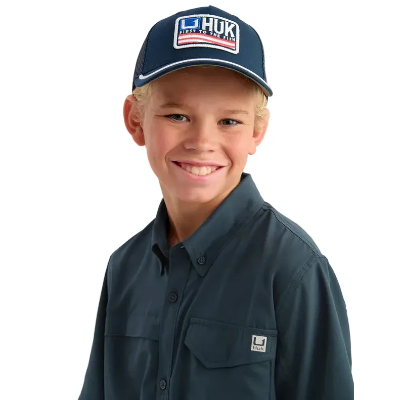 Boy's Huk Sea Storm Tide Point Short Sleeve Button Down Shirt H7150002-408 - Image 4