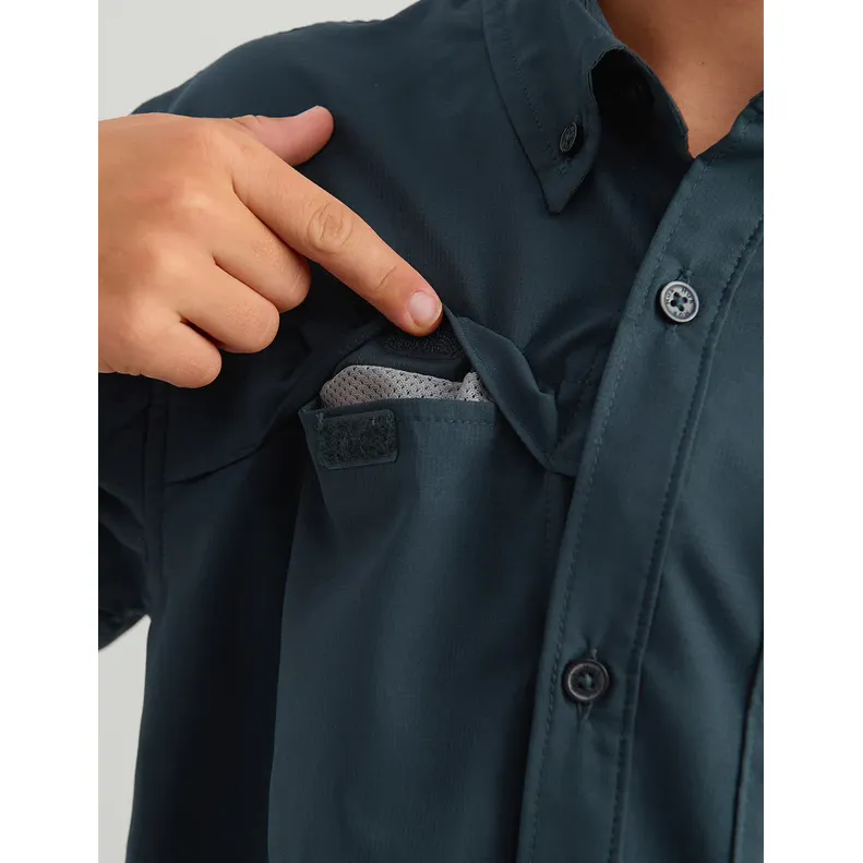 Boy's Huk Sea Storm Tide Point Short Sleeve Button Down Shirt H7150002-408 - Image 5