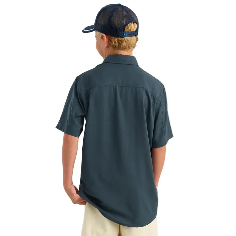 Boy's Huk Sea Storm Tide Point Short Sleeve Button Down Shirt H7150002-408 - Image 6