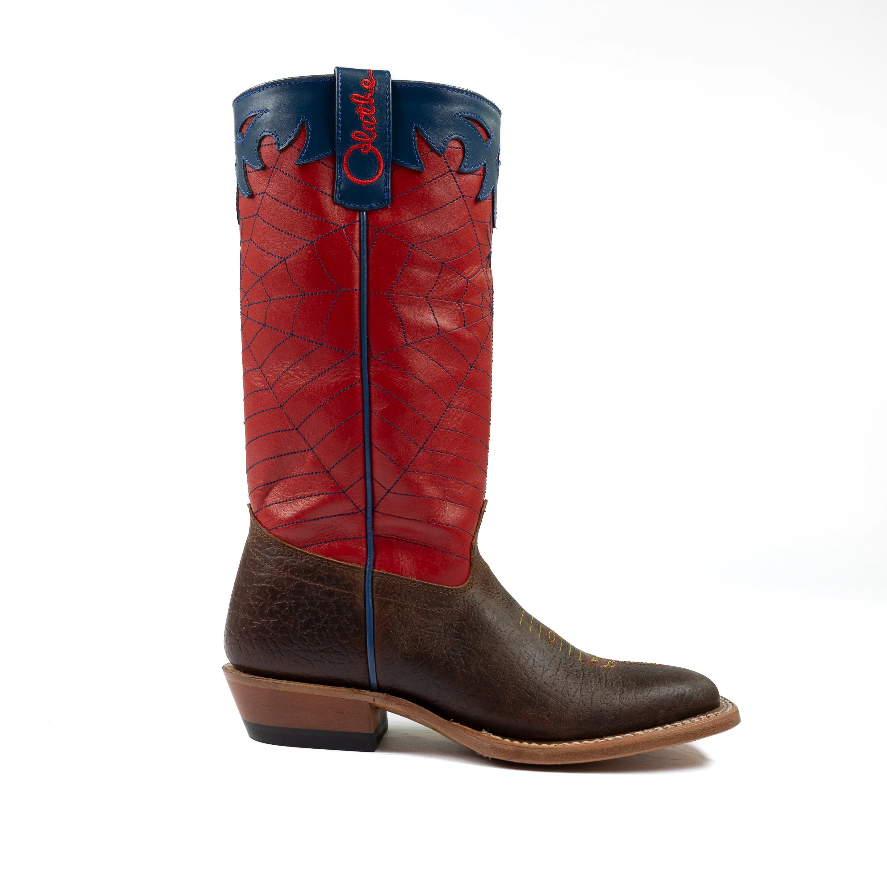 Boy's Olathe Red and Blue Spiderman Western Boots OK42 - Image 3