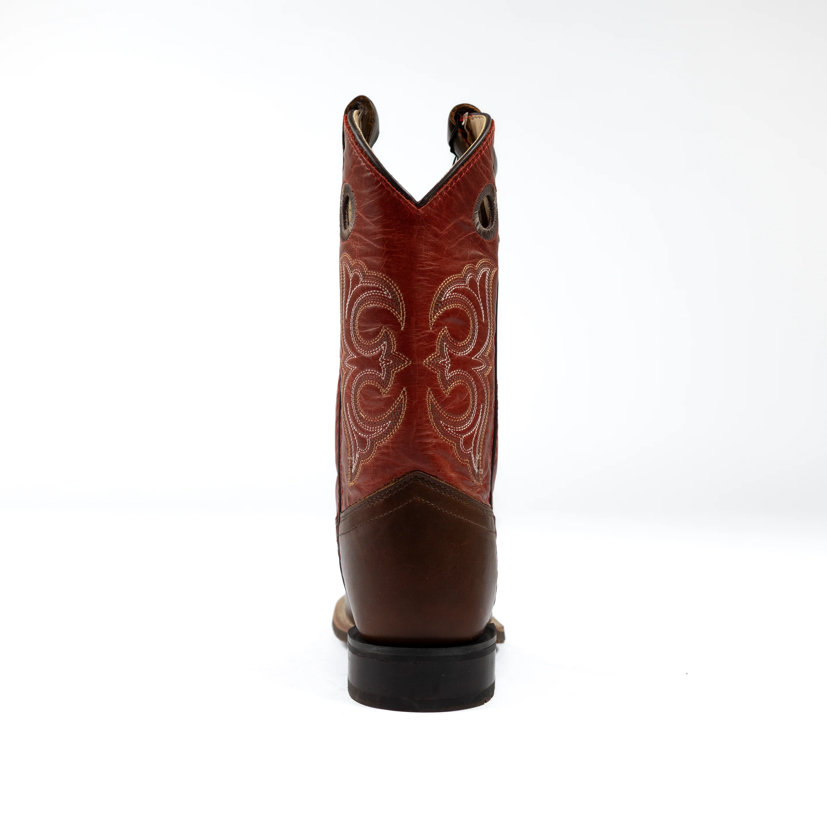 Boy's Old West Red Leather Broad Square Toe Boots BSY1999 - Image 4
