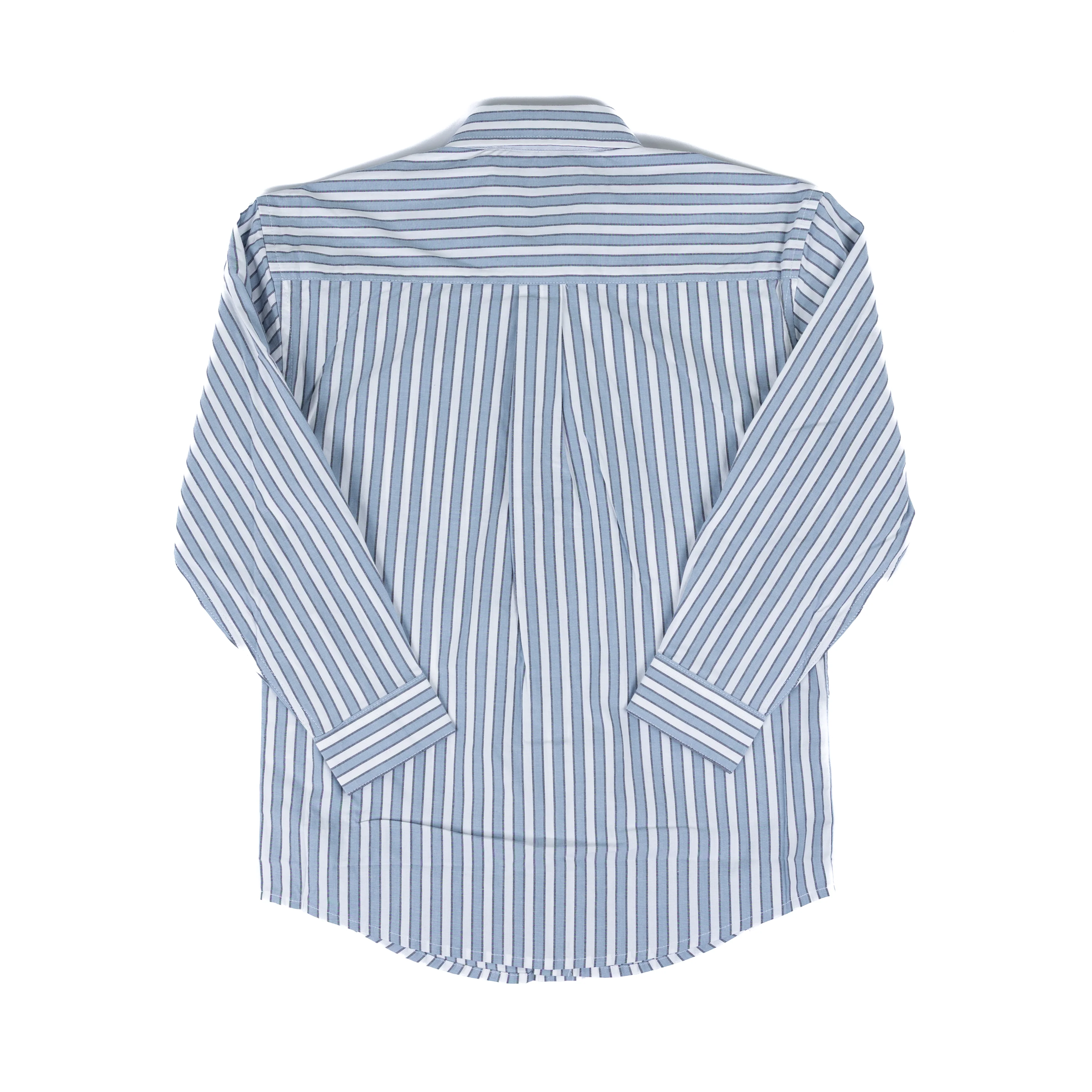 Boy's Panhandle Long Sleeve Blue and White Striped Button Up Shirt SBB2S08277 - Image 2