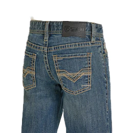 Boy's Rock and Roll Denim Ladder Stitch Embroidered Bootcut BB0BD08050 - Image 3