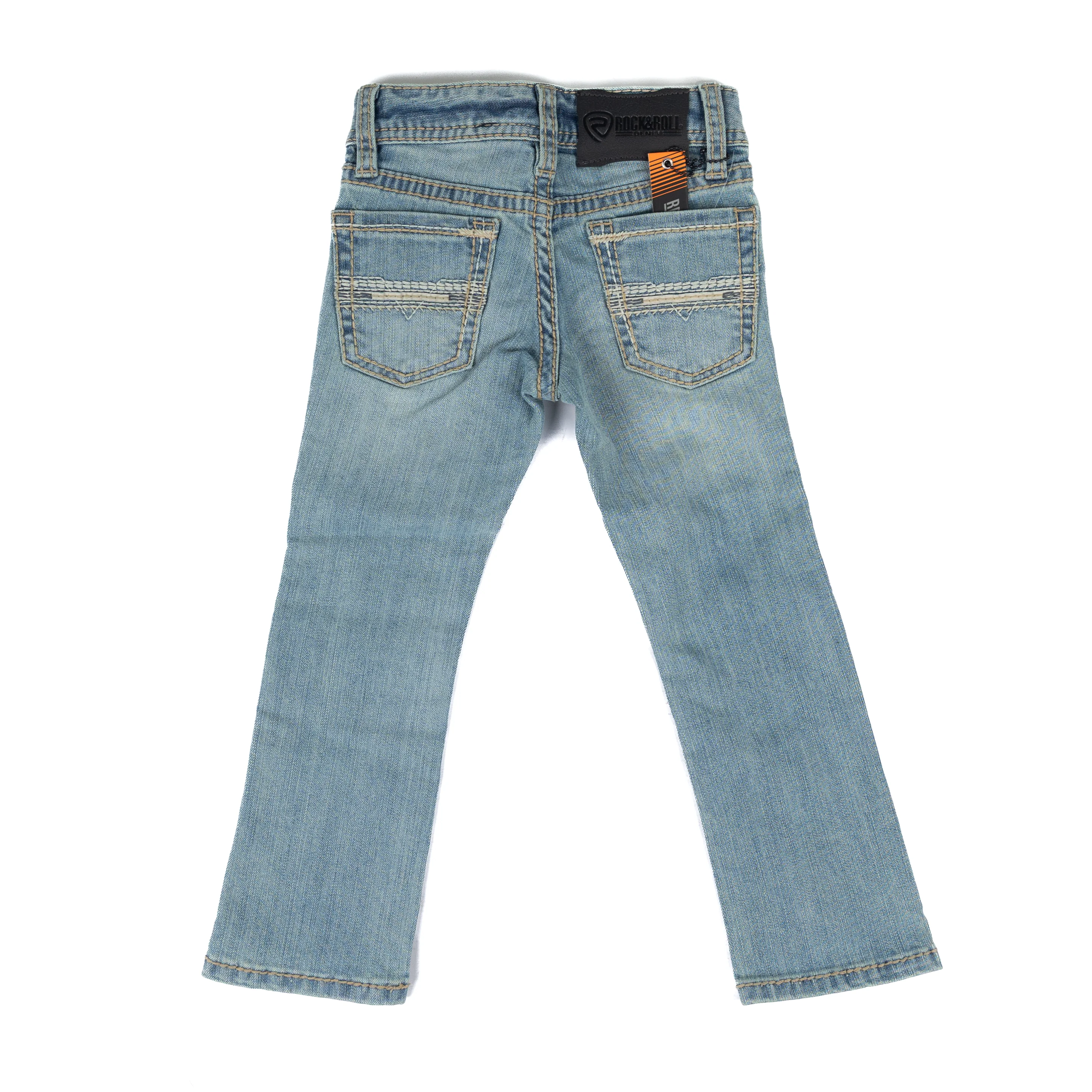 Boy's Rock and Roll Revolver Rope Stitch Embroidered Jeans BB1RD09183