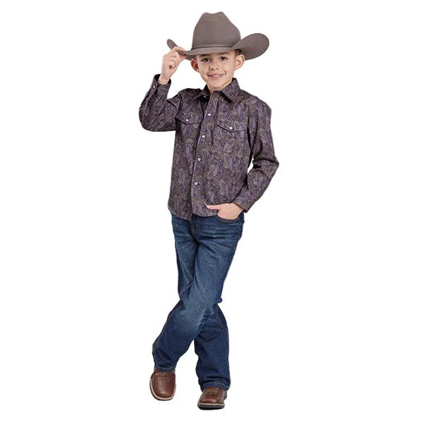 Boy's Roper Long Sleeve Amarillo Snap Allover Printed Button Up 03-030-0225-6029 - Image 2