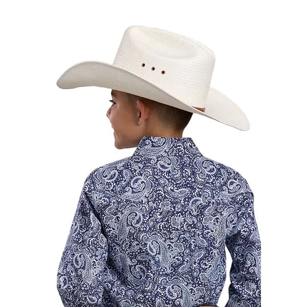 Boy's Roper Long Sleeve Blue Amarillo All Over Print Snap Shirt 03-030-0225-4050 - Image 2