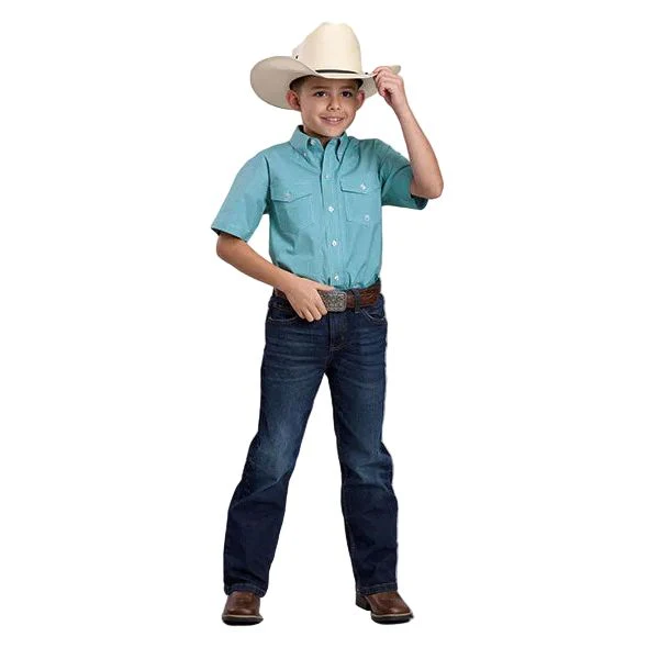 Boy's Roper Short Sleeve Amarillo Plaid Button Up Shirt 03-031-0378-3105 - Image 2