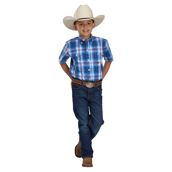 Boy's Roper Short Sleeve Amarillo Shirt 03-031-0378-5015 - Image 3