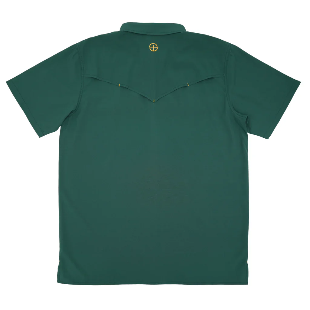 Boy's SanJac Short Sleeve Master's Green Performance Pearl Snap Shirt YTH-SS-MAST - Image 2