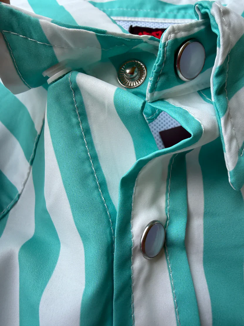 Boy's Toddler 2 Rowels Ranch Turquoise and White Long Sleeve Performance Snap Shirt - Image 4