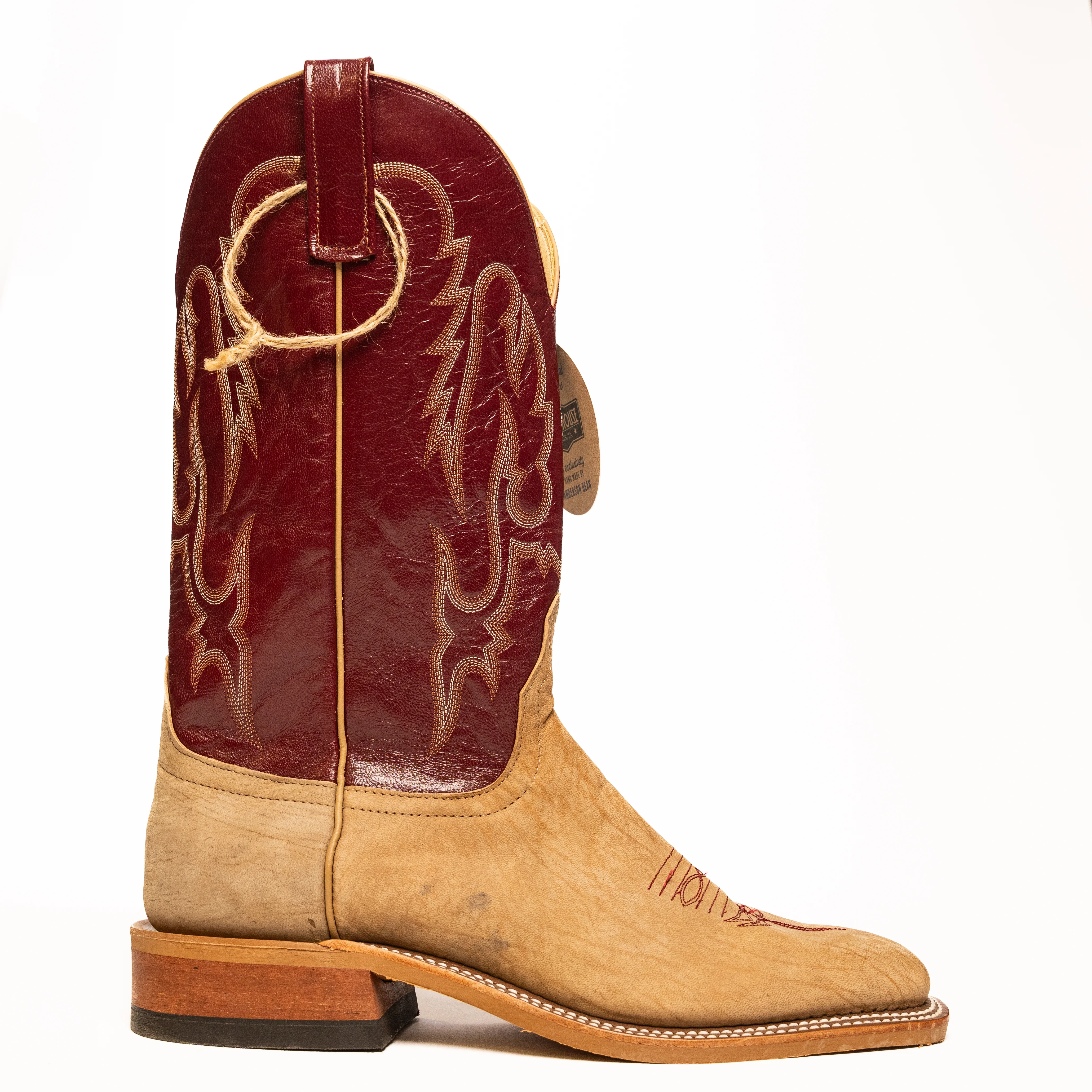 Anderson Bean Clay Washed Goat Square Toe Tan Square Toe Boots - Image 3