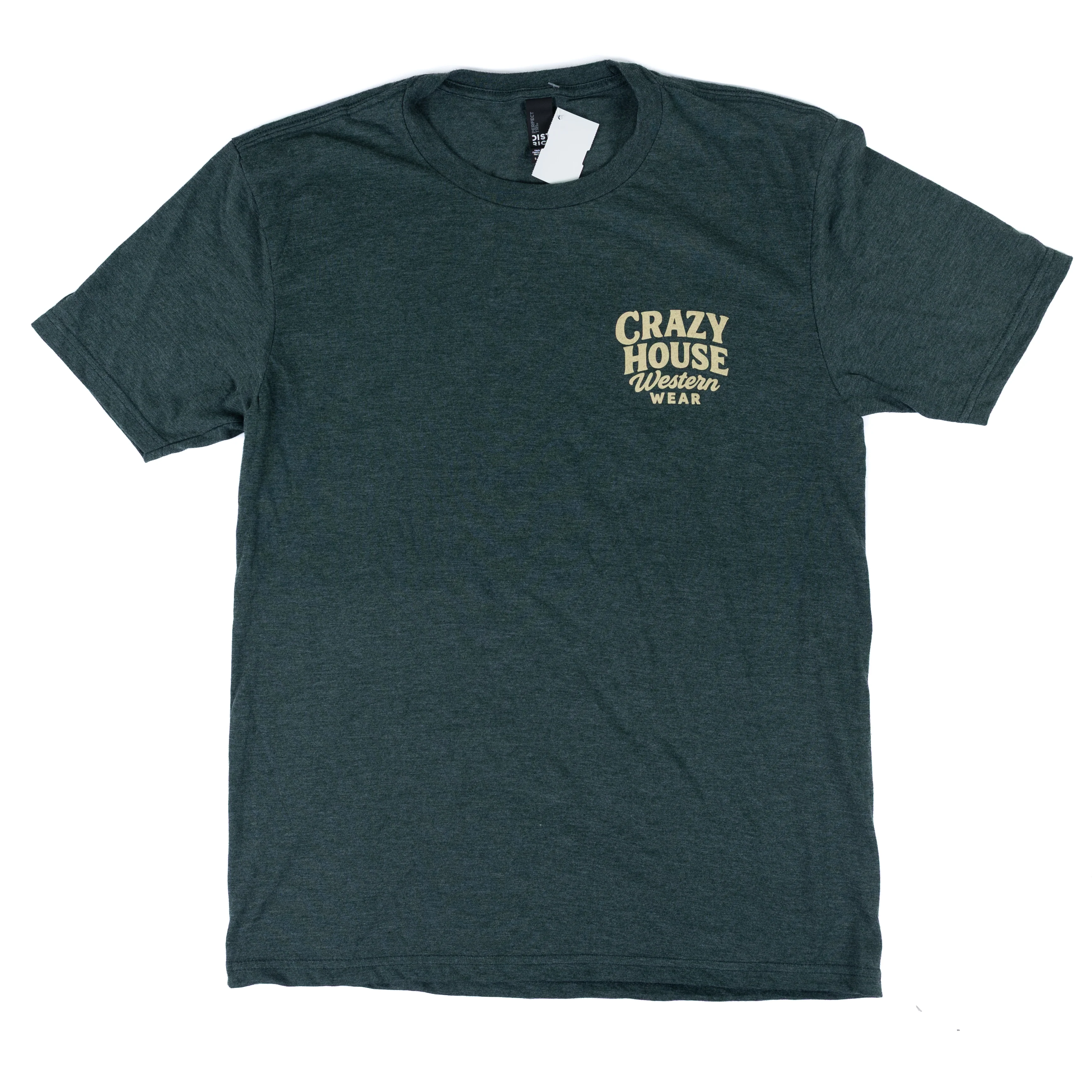Crazy House Forest Green Short Sleeve Script T-shirt - Image 2