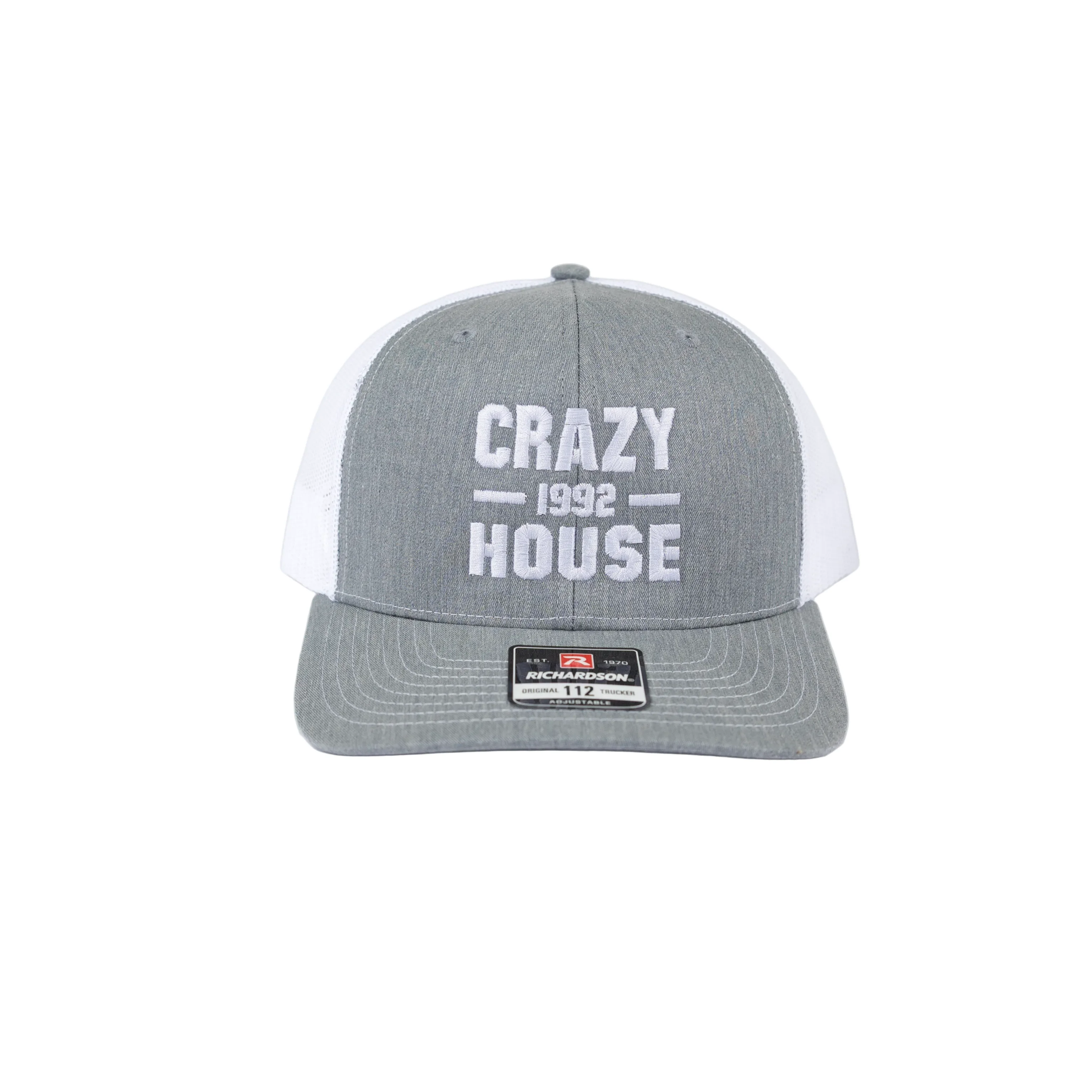 Crazy House Gray and White Cap with Stitching