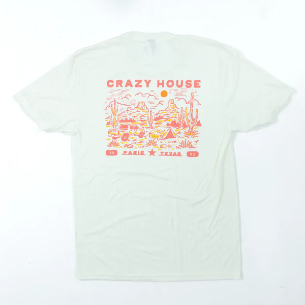 Crazy House Natural Camping Pink and Orange T-shirt